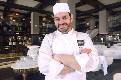 Matt Abdoo '02 in the dining room at Del Posto.