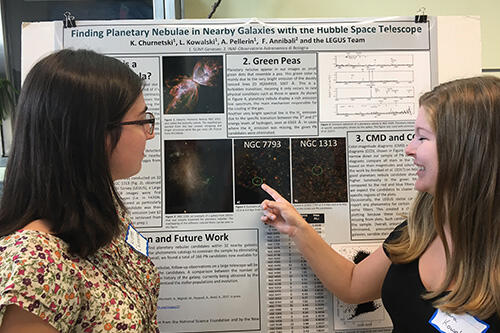 Students at a poster session.