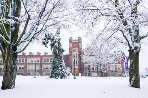 Sturges Hall in winter