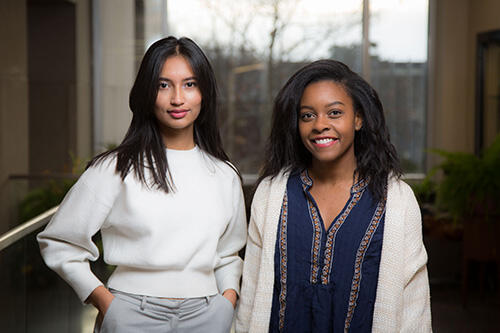 Thasfia Chowdhury (left) and Chelsea Pierre-Louis