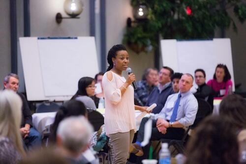 Fatima Johnson leads a discussion at the 2016 cultivating community event