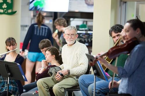 The Geneseo String Band plays at a campus event.