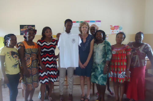 Noreen Corey '83 at the school in Equatorial Guinea.