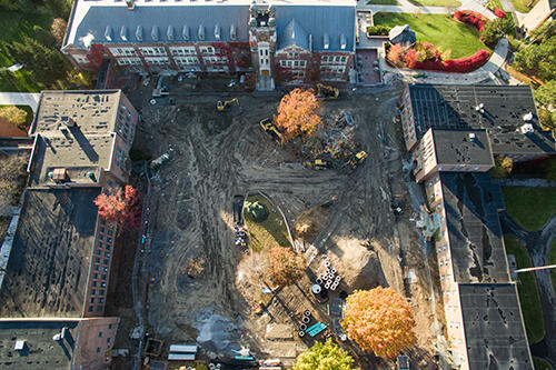The Sturges Quad from above with the construction 
