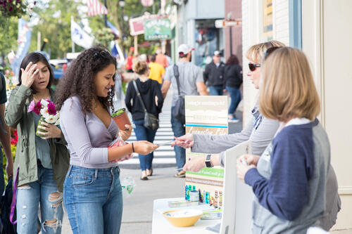 Students on Main Street