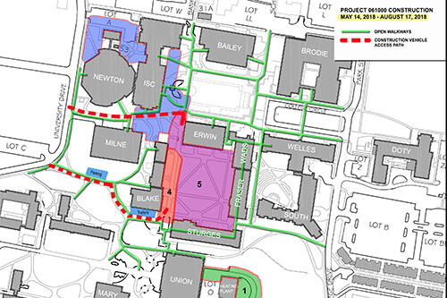 Map of campus closures