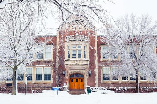 Welles Hall in winter