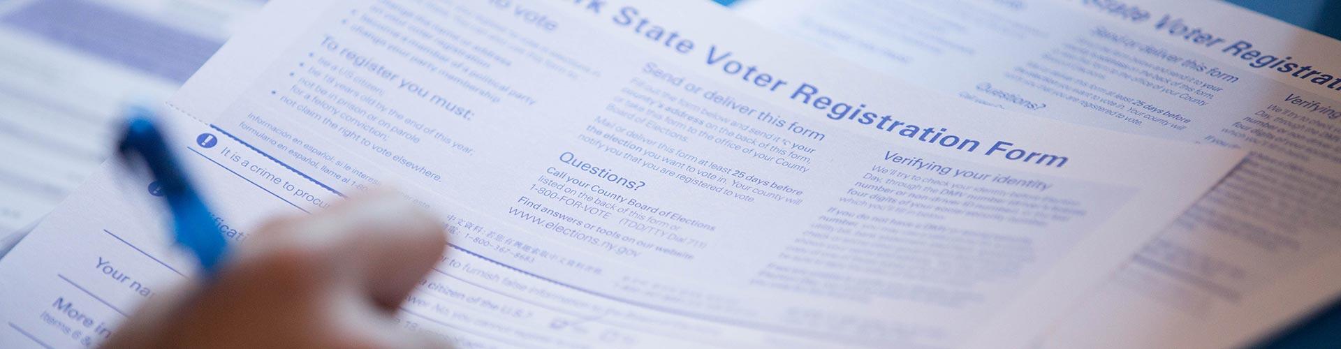 Voter registration forms