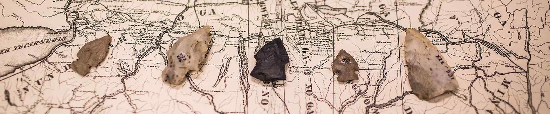 Arrowheads on a map