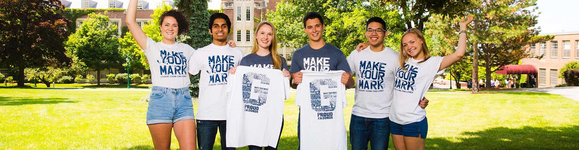 Students in Make Your Mark t-shirts.
