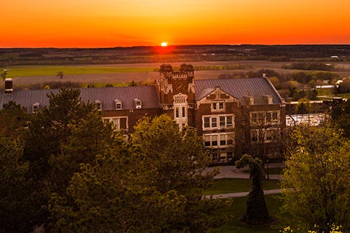 Sunset on the valley behind Sturges Hall