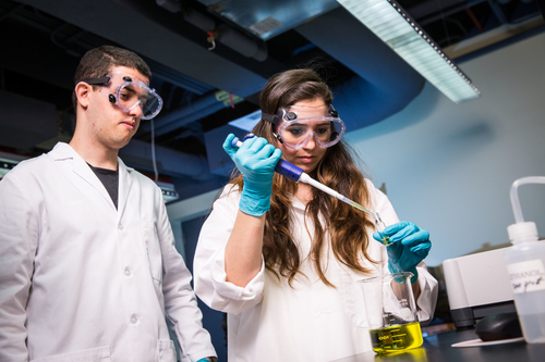 Geneseo students in chemistry lab