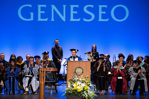 President Battles greets the Class of 2021