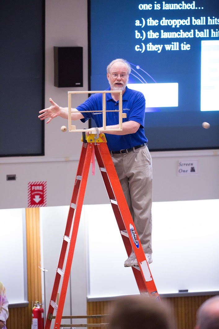 photo shows dropped and launched ball demo