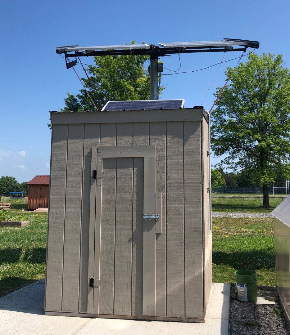 The new shed that houses the weather station.