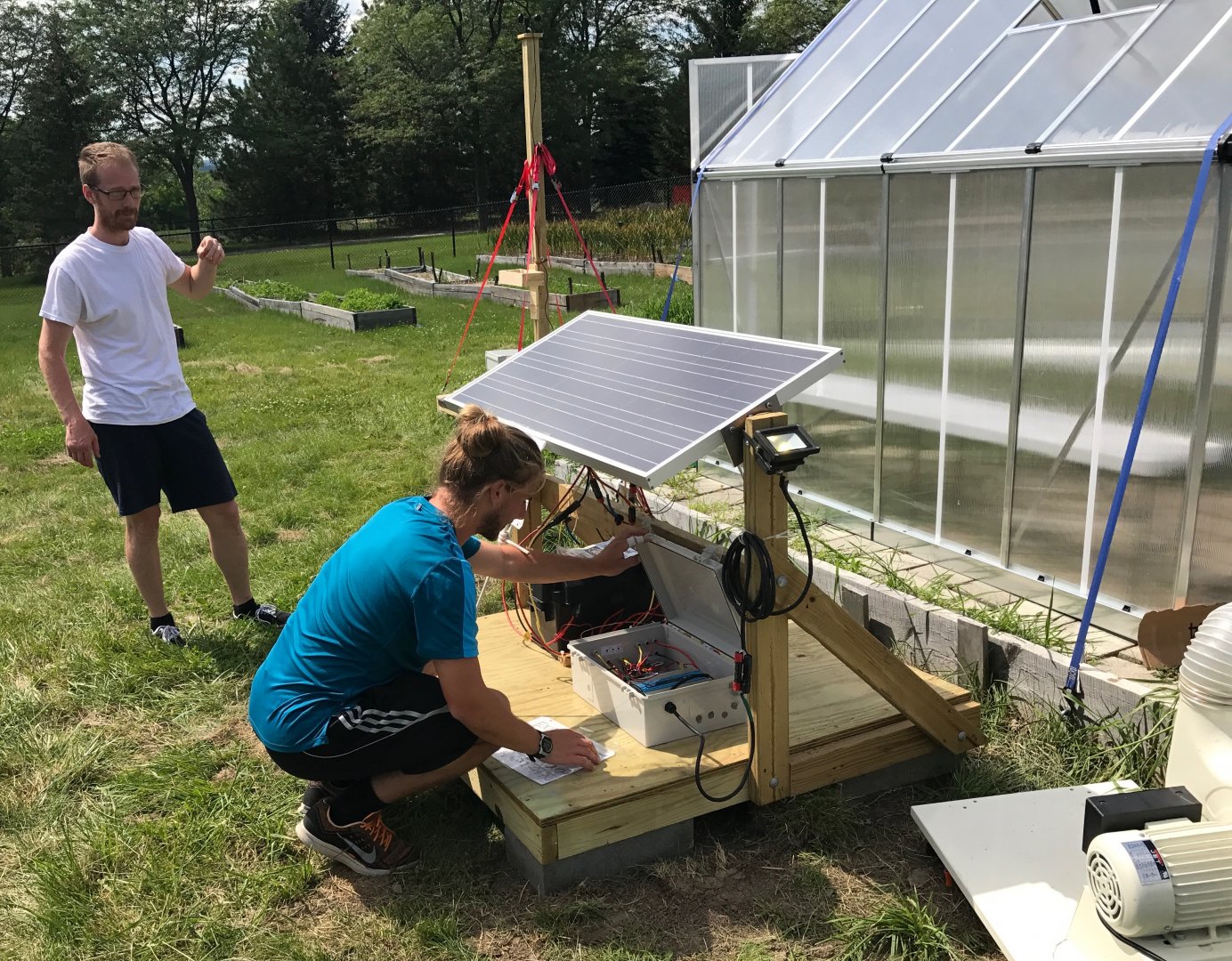 Working on the weather station.