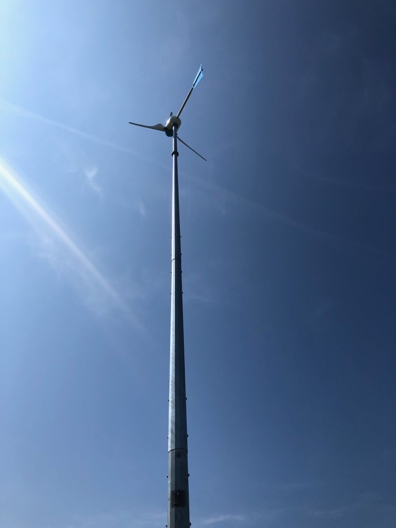 The wind turbine in the eGarden.