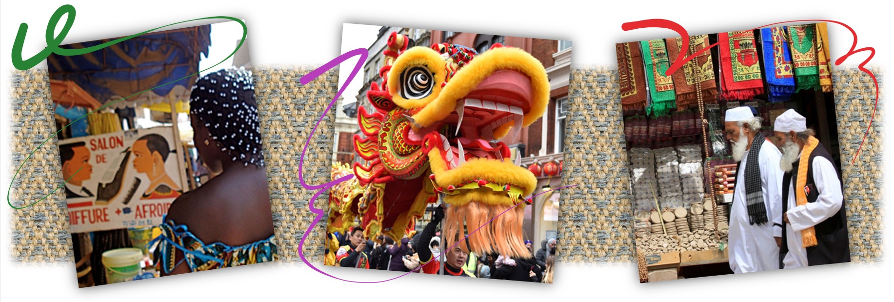 Tapestry of African, Asian, and Middle Eastern cultures