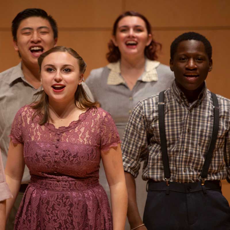 group of students singing