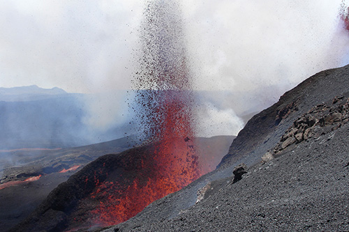 Photo of a volcanic eruption