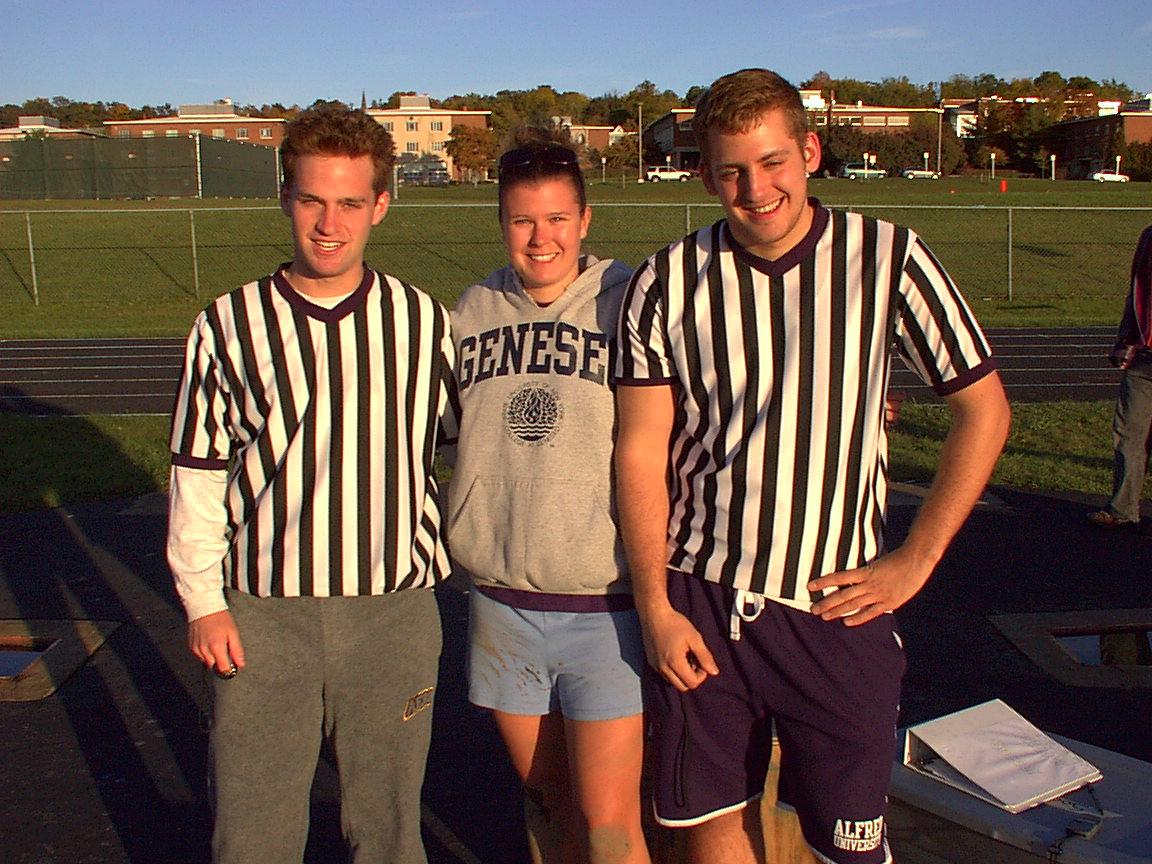 Outdoor soccer supervisor and referees