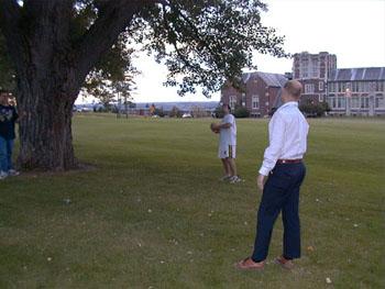 Man throwing football