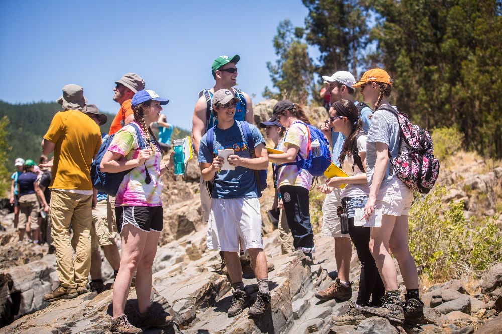 Students enjoying their time and discussing their findings.