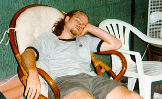 A member of Geneseo's Nuclear Research group, taking a nap.