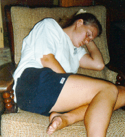 A member of Geneseo's Nuclear Research group, taking a nap.