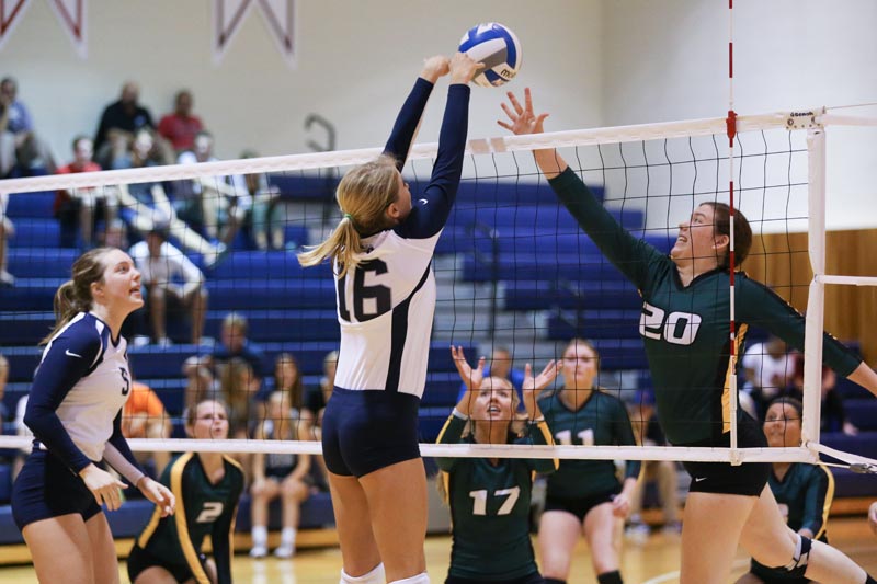 SUNY Geneseo women playing indoor volleyball SUNY Geneseo women playing indoor volleyball