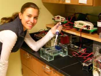 Student conducting research in a lab