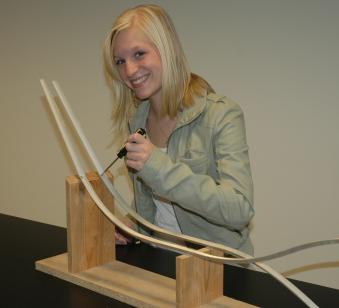 Female student working on a project