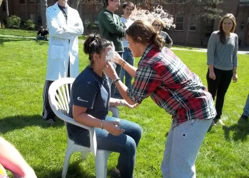 professor getting pied