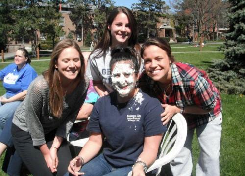 professor after getting pied with students