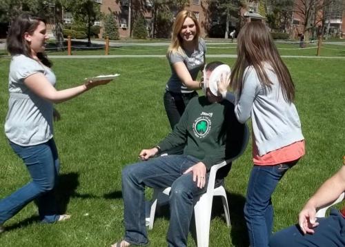 professor about to get pied