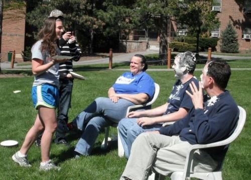 three professors about to get pied