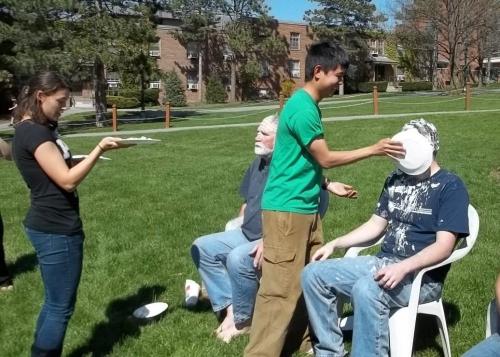 professor getting pied