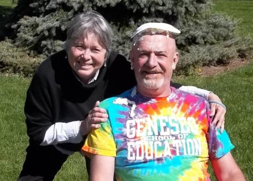 professor and pied professor posing