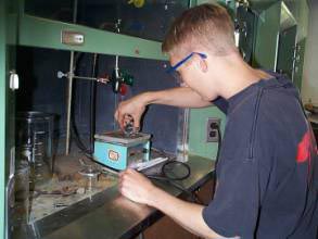 Student preparing film