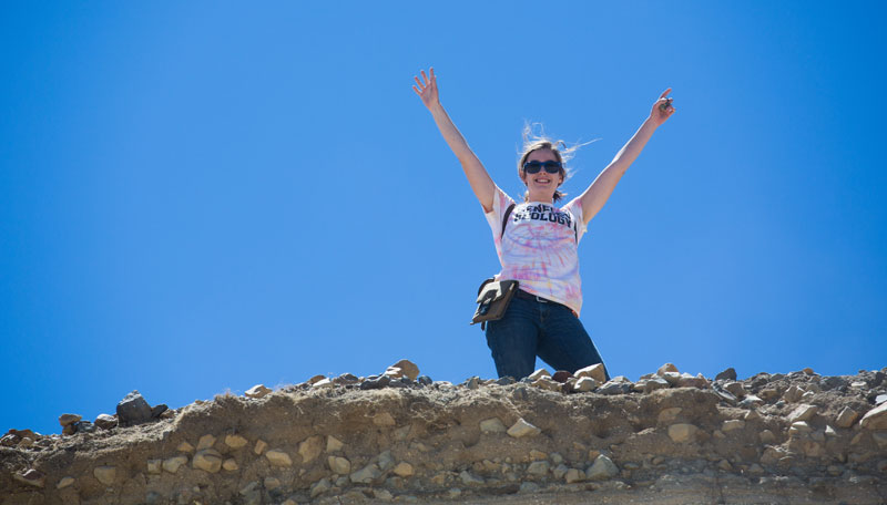 Student on a geology trip to Chile