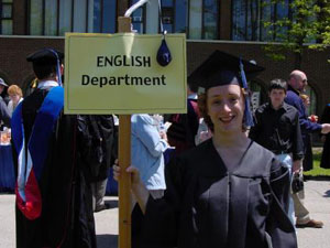English major with sign A Geneseo English major