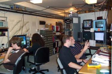 Students working in a lab