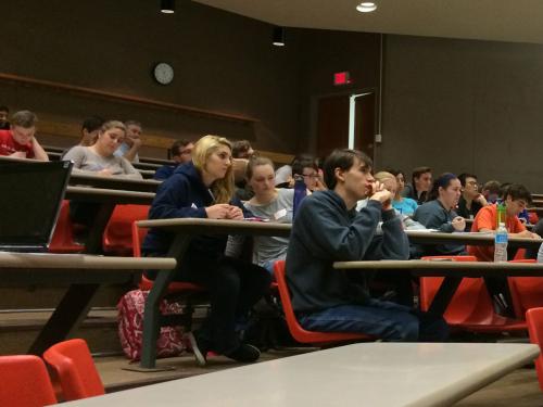 Students working at desk in Dr.Farbody 8
