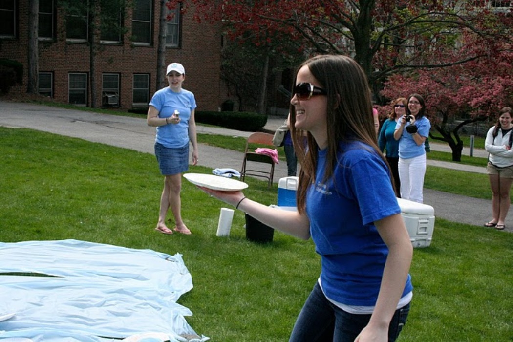 Pi in the face for autism event: more teachers sit pies on face