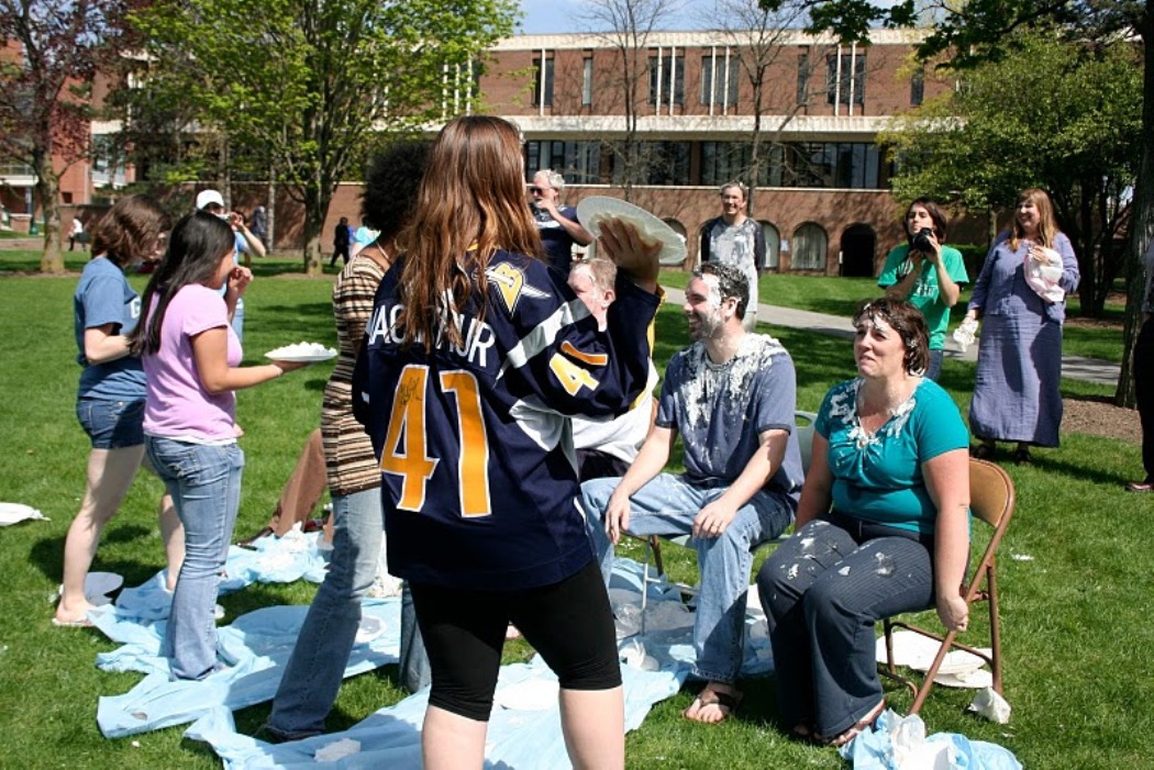Pi in the face for autism event: teachers braces for pie in the face