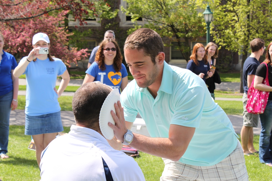 kris heeres being pied in the face