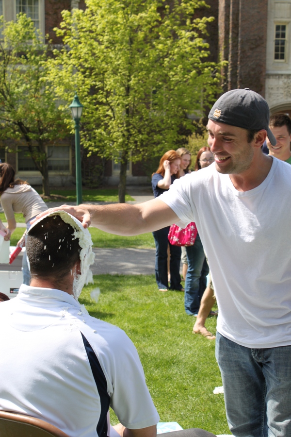 kris heeres being pied in the face