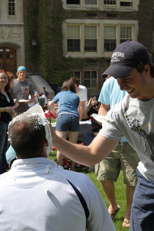 kris heeres being pied in the face