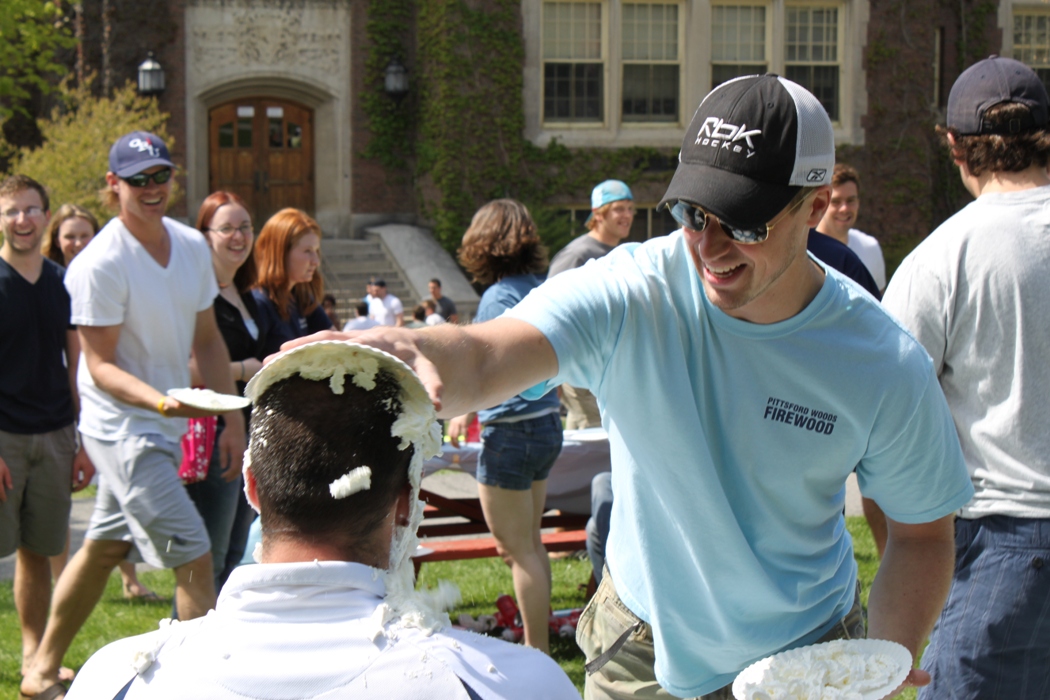 kris heeres being pied in the face