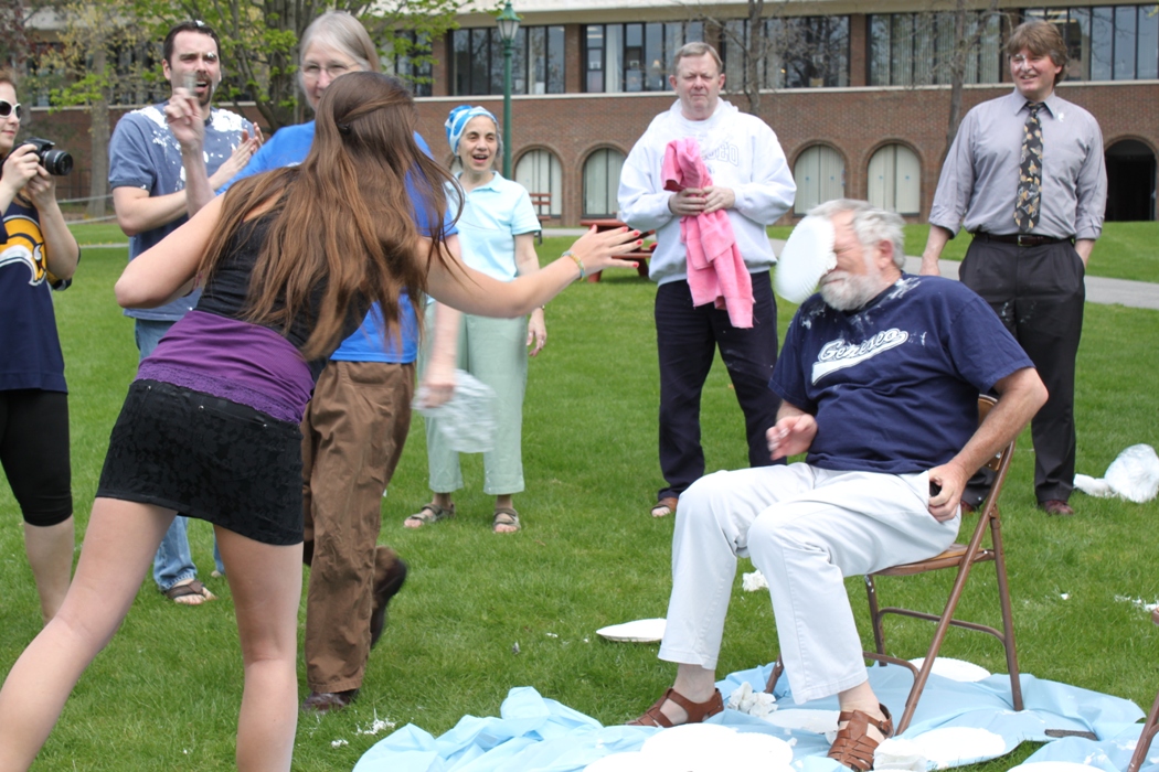 gary towsley being pied in the face